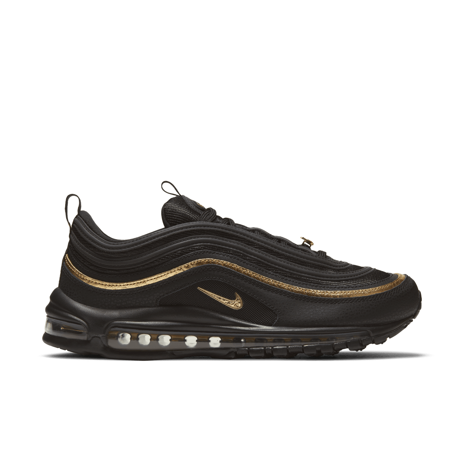 Nike Air Max 97 Black Metallic Gold Courtside Sneakers