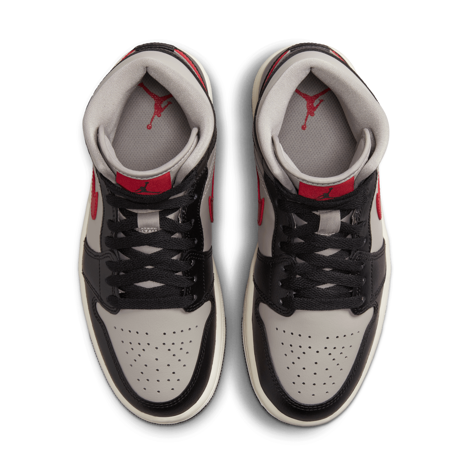 Jordan 1 mid on sale black red grey