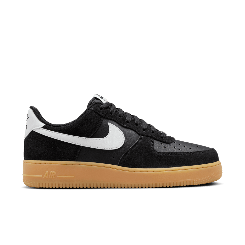 Nike Air Force 1 07 LV8 Black Suede Gum Courtside Sneakers